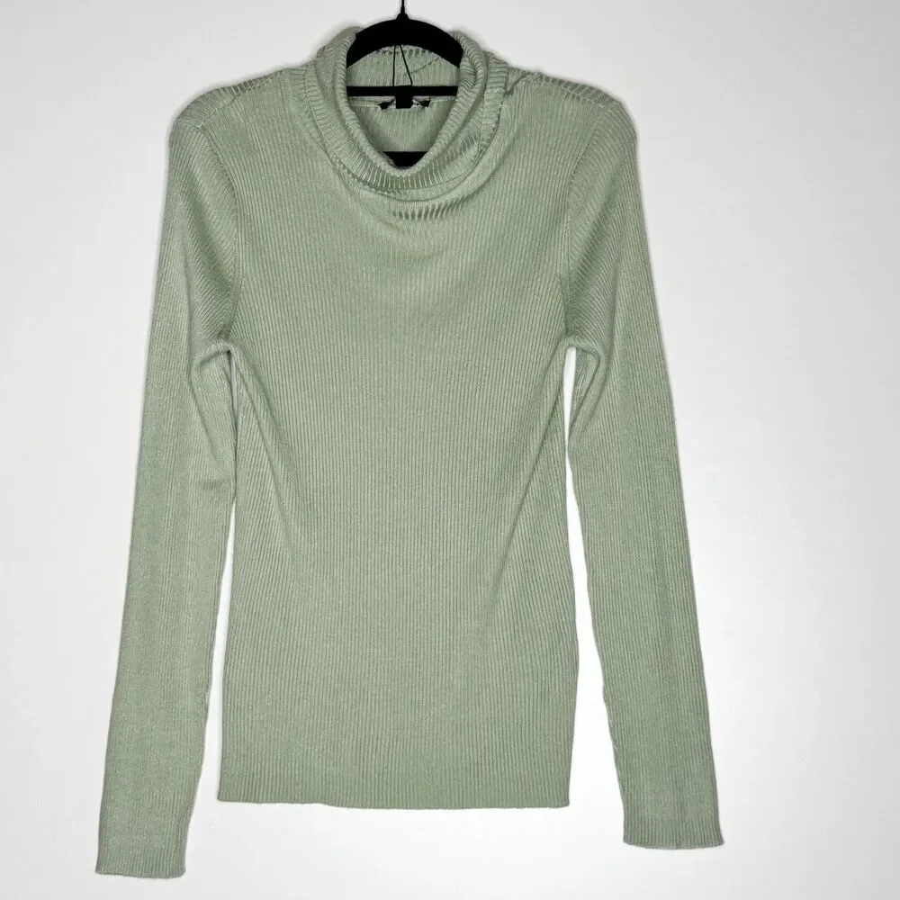 NEW Fashion Nova Tara Turtle Neck Sweater Green Women's Plus Size 1X